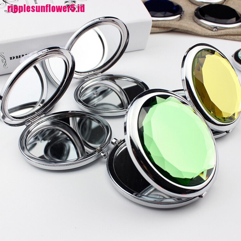 # Kaos T-Shirt Wanita Lengan Pendek Motif Print #Cermin Saku Lipat Mini Bahan Stainless Steel Kristal