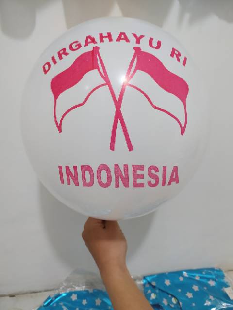 Balon Latex Dirgahayu RI 12 inch Merah Putih