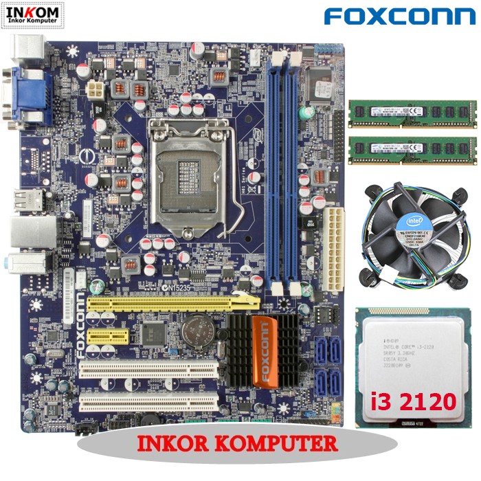 Motherboard Mainboard Mobo Intel LGA 1155 H61 + CPU Core i3 2120 + Ram 8gb