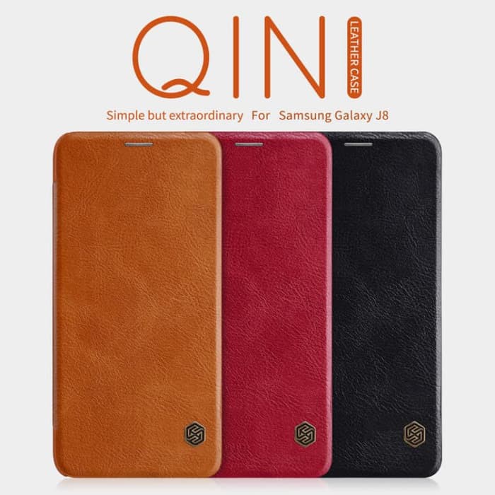 Flip Cover SAMSUNG J8 Flip Nillkin Qin Leather Flip Case Original