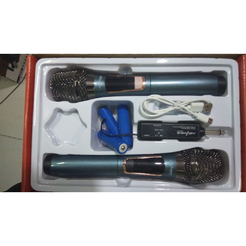 Mic Wireless Double Advance UHF 301 Digital New Metalic Charger