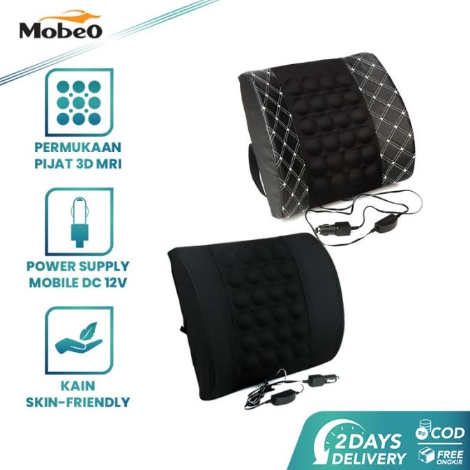 Mobeo Bantal Pijat Elektrik Getaran Sandaran Punggung Mobil