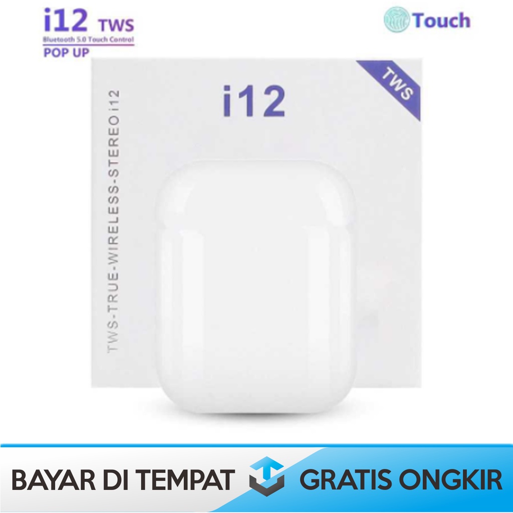 EARPHONE EARPODS BLUETOOTH 5.0 TWS WIRELESS WARNA PUTIH ORIGINAL MURAH