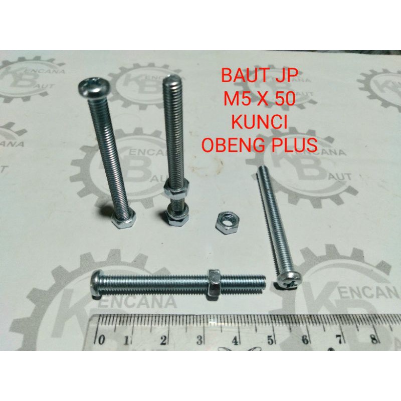 BAUT MUR JP M5 X 50 PANJANG 5 CM KUNCI OBENG PLUS GALVANIS