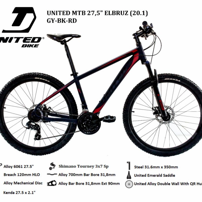 Sepeda Gunung United MTB 27.5 inch Elbruz