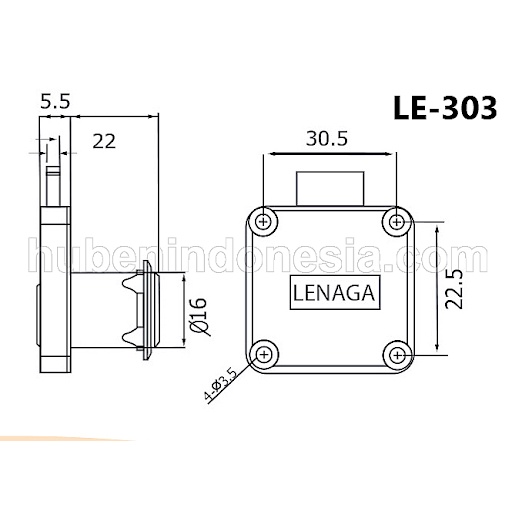 Huben Lenaga Kunci Laci LE-303