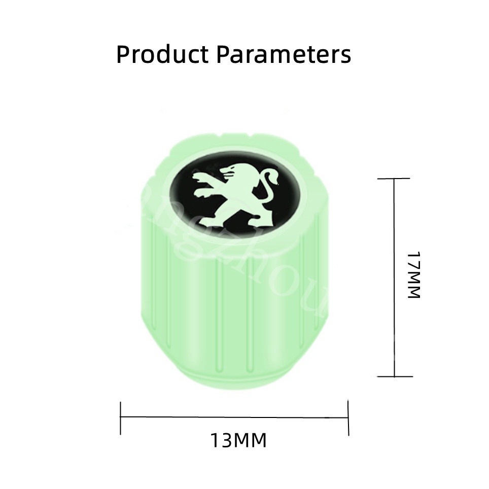 Kaen 4 Pcs Penutup Katup Ban Terbaru Universal Bercahaya Jenis untuk Sepeda Motor Kendaraan Listrik Ban Mobil Cocok untuk Peugeot 206 406 307 306 505 504 5008