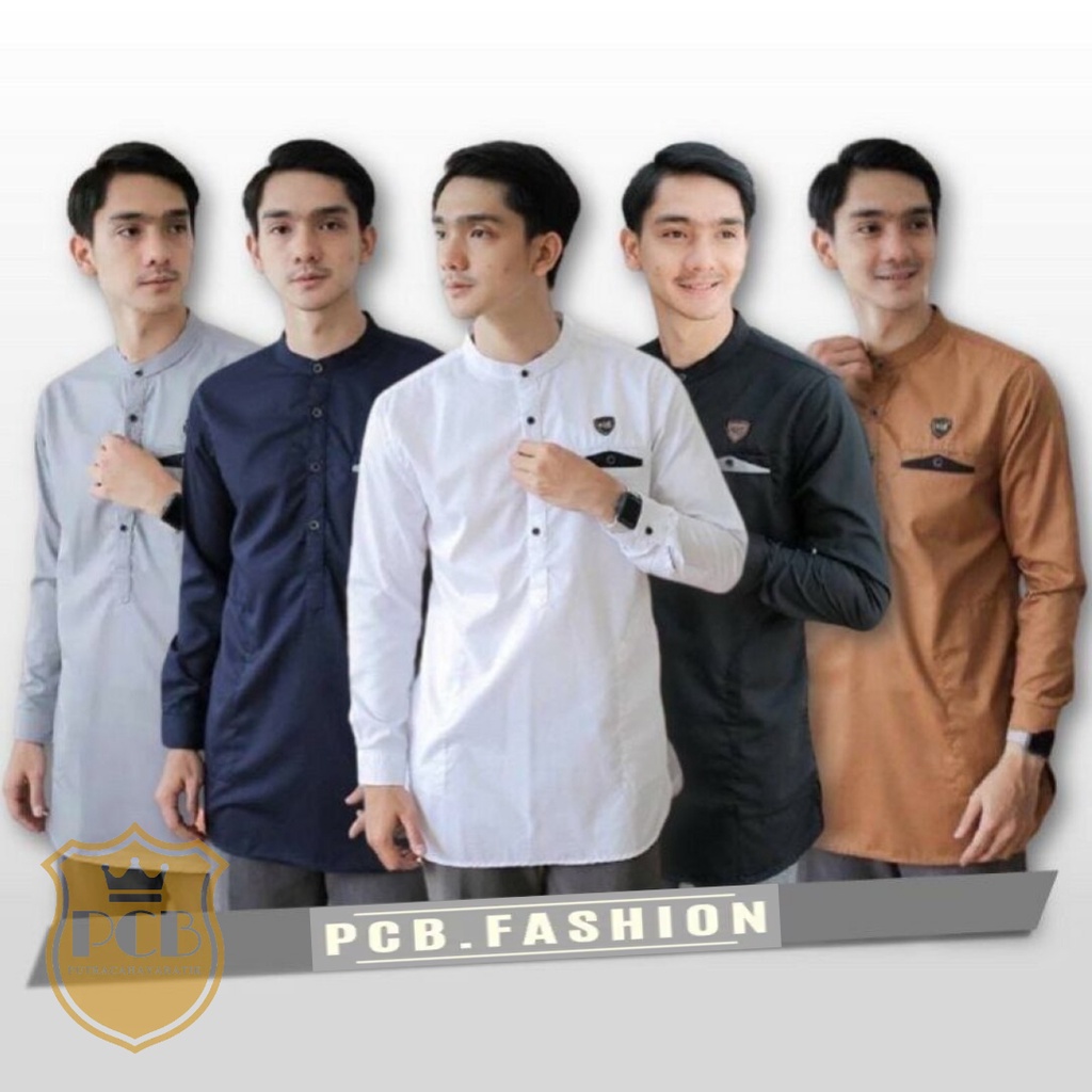 baju koko pria dewasa kurta lengan panjang polos casual formal