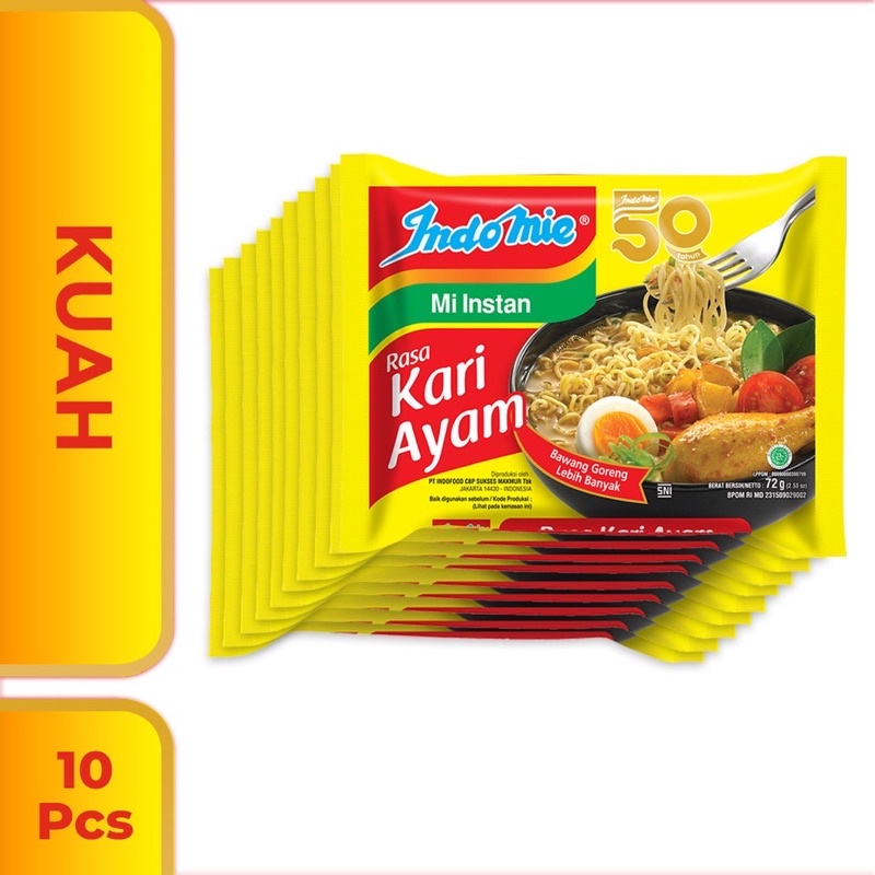 

10 Pcs - Indomie Kuah Kari Ayam