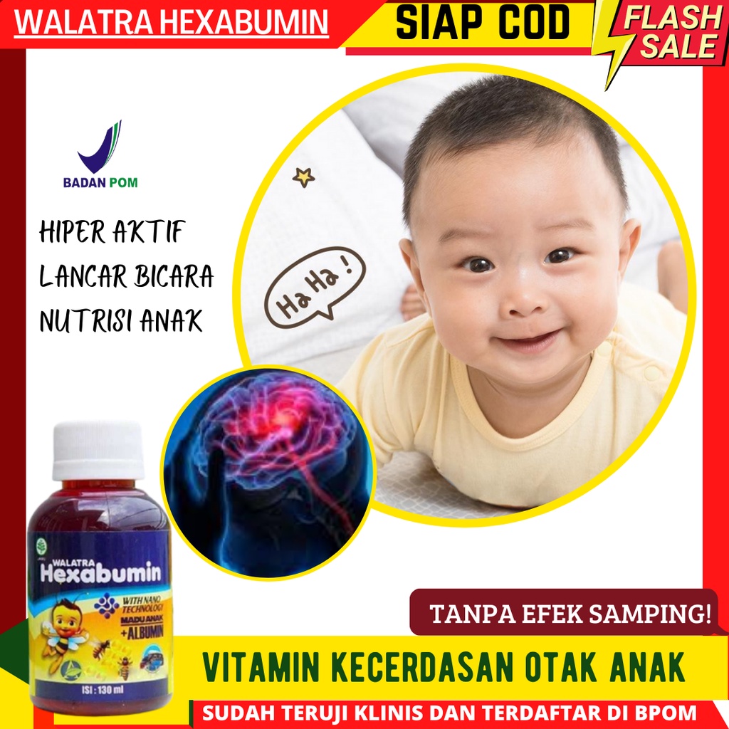 Hexabumin Vitamin Suplemen Otak untuk si buah hati(anak usia 1,2,3,4,5 tahun) Pengencer otak anak, v