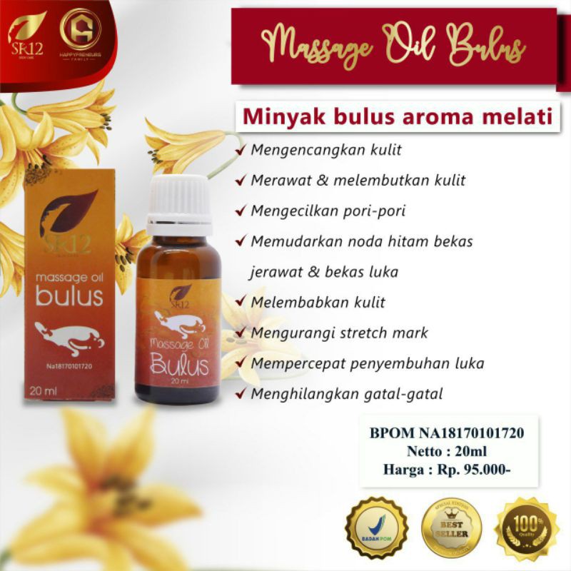 

Massage Oil Bulus /\ SR12/ bulus oil/ minyak bulus kaya manfaat