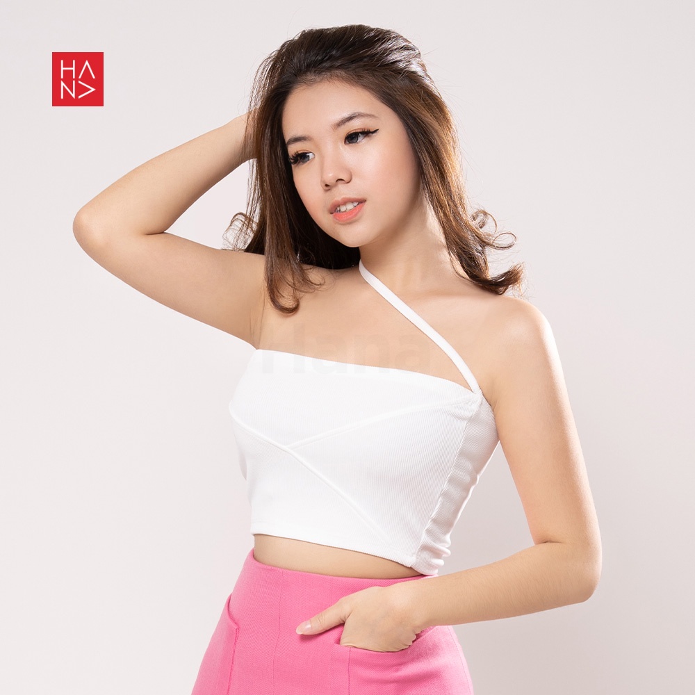 Hana Fashion - Suzy Cross Crop Top Rajut Wanita - CT224