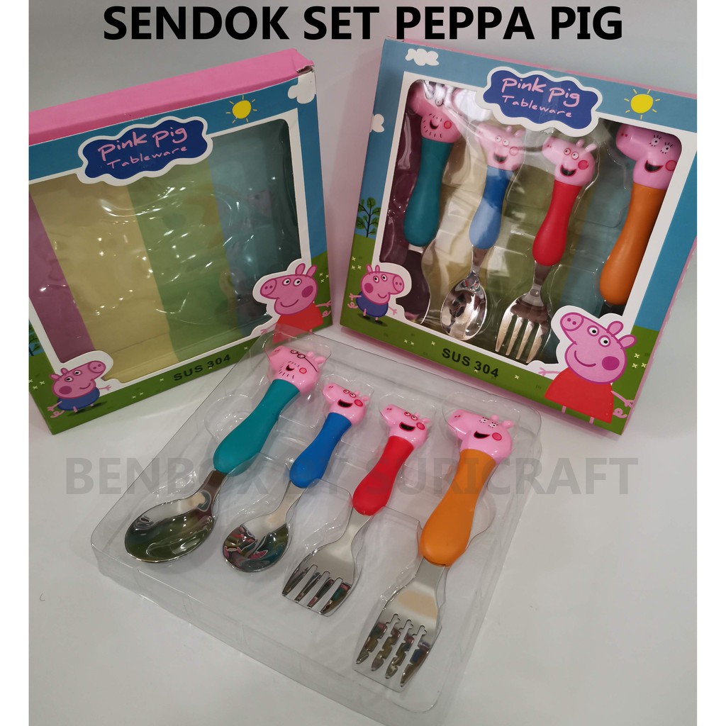 Sendok set karakter anak PEPPA PIG UNICORN