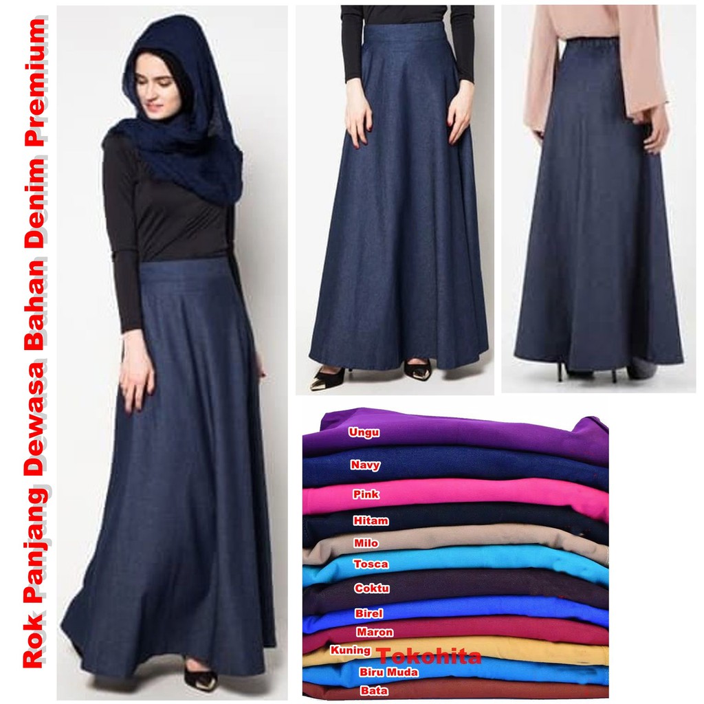 Rok Panjang Dewasa Bahan Denim Shopee Indonesia Rok Panjang Dewasa Bahan Denim Shopee Indonesia