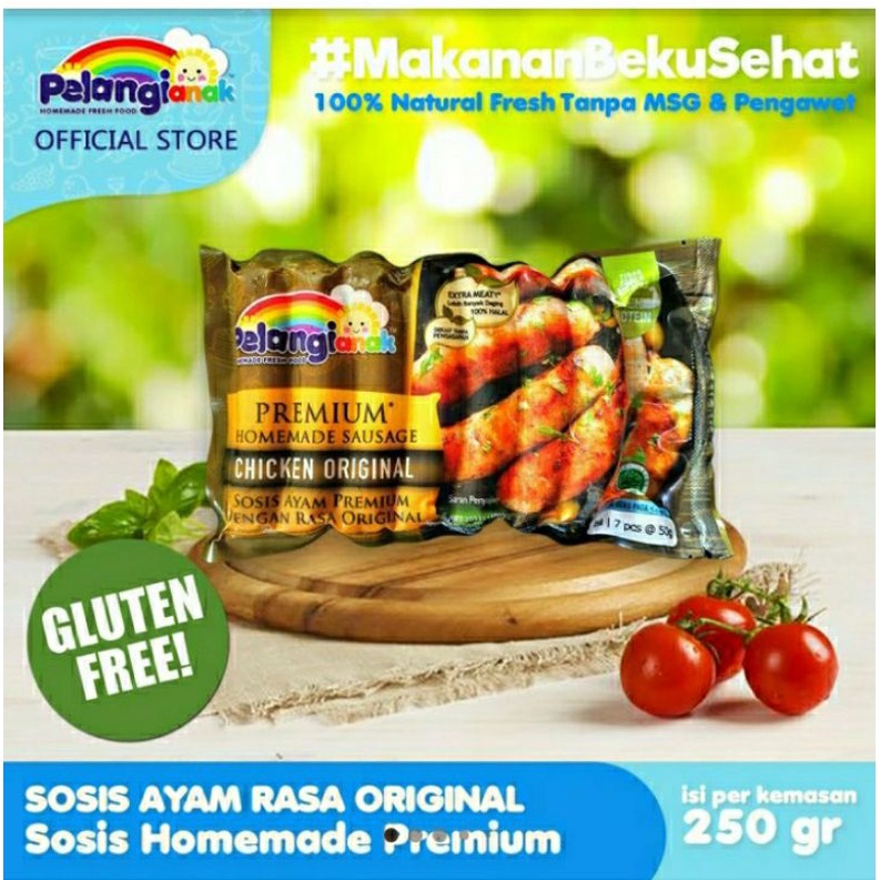 

Pelangi Sosis Ayam Original Gluten Free Non MSG Non Pengawet Pelangi Homemade Fresh Food