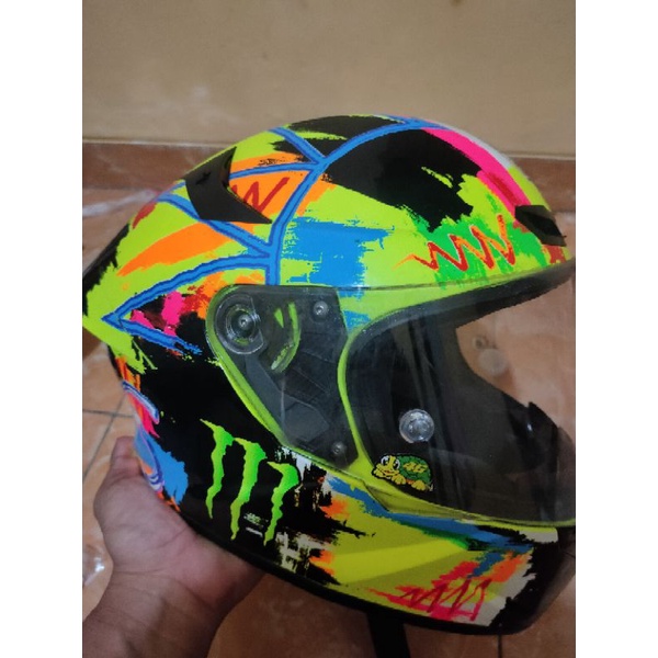 HELM KYT TT COURSE REPAINT AGV (SECOND) LIKE NEW + SPOILER GLOSSY