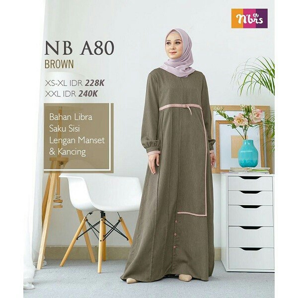 GAMIS NIBRAS NB A80 GAMIS MUSLIMAH/GAMIS NIBRAS TERBARU/FASHION NIBRAS