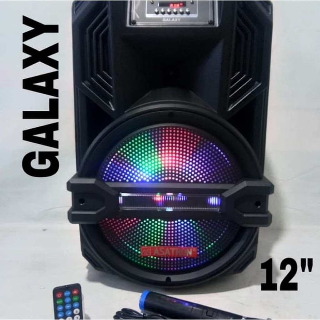 Asatron Galaxy Speaker Aktif Bluetooth portable 12in + Mic wireless