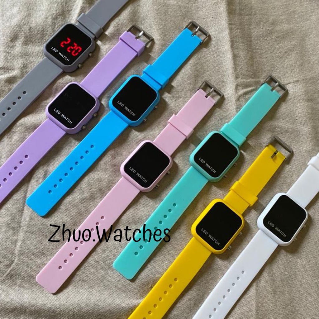 jam tangan Wanita LED Digital Cewek jam LED watch jam tangan kekinian LED Digital Jam Tangan Model K