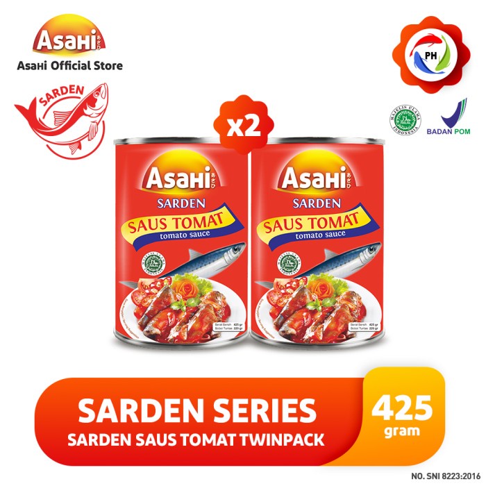 

Gg01Hh Asahi Sarden Saus Tomat 425 Gr - Twinpack Ds01Gkk