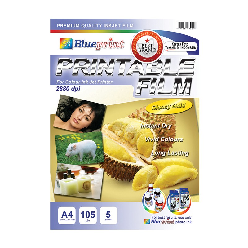 

Blueprint BPPF-A4GG105 Glossy Gold Printable Film A4