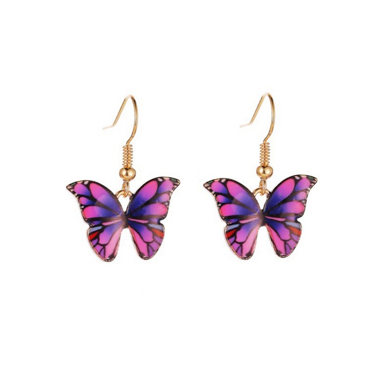 Anting kupu-kupu warna-warni fashion wanita Korea Butterfly earrings