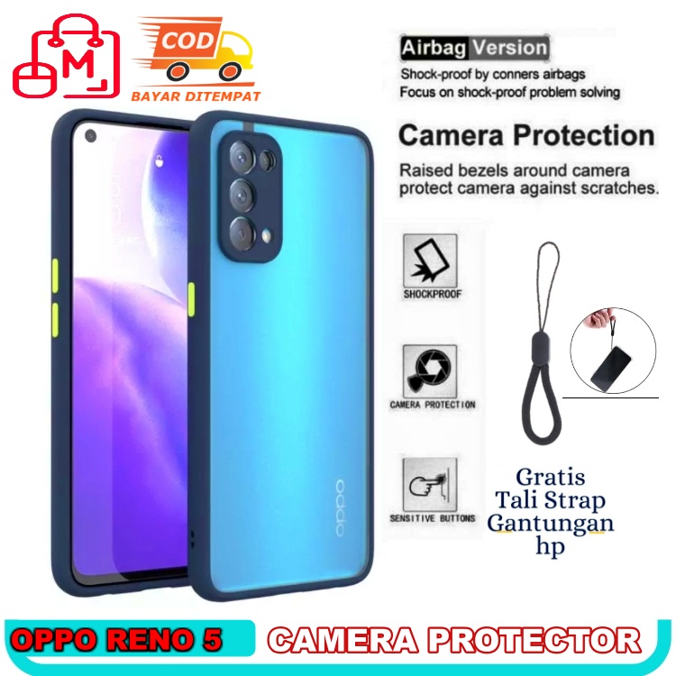 Case oppo RENO 5 KESING silikon case Protector Camera 2 tone with oil casing bumper CASE MATTE FREE 