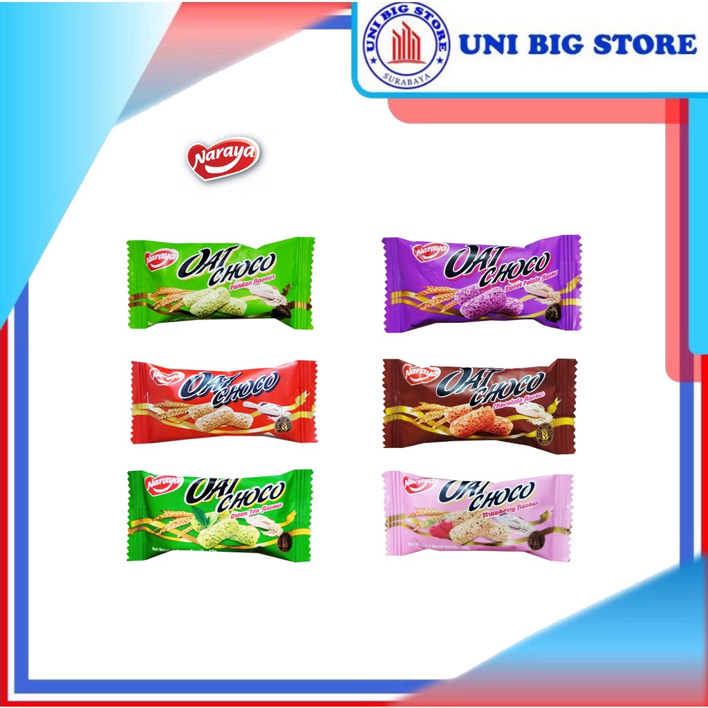 

Naraya Oat Choco 10 Gram ECER Original Pandan Strawberry Sweet Potato
