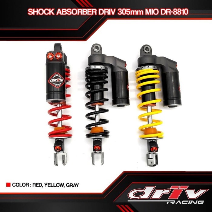 shock skok tabung belakang model wp mio J m3 beat fi soul kuning hitam - Hitam