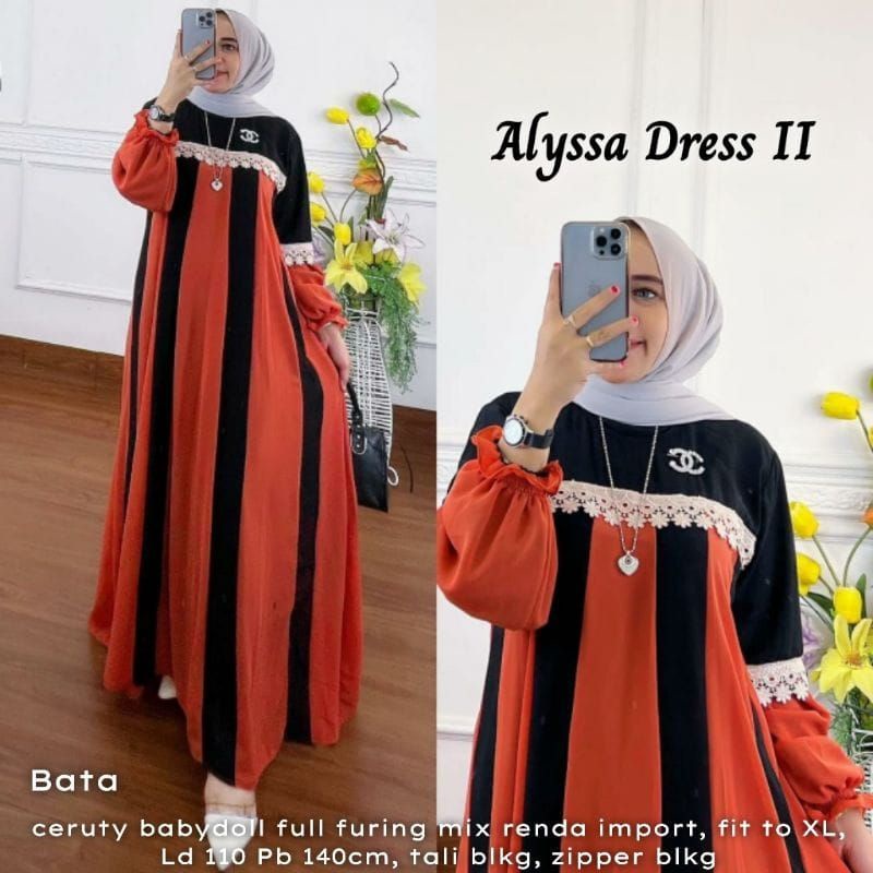 DRESS MUSLIM, baju wanita, baju gamis, dress, gamis, Baju gamis, fashion wanita, Alyssa Dress2