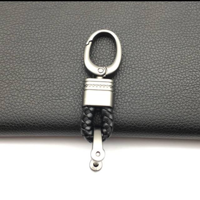 Gantungan kunci mobil motor kulit anyam gesper