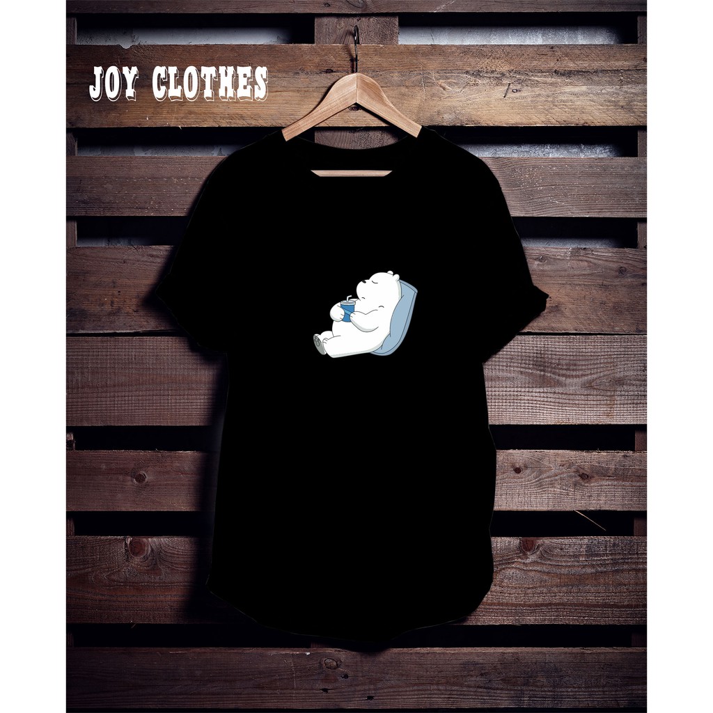 KAOS ICE BEAR/ BLACK TSHIRT/ KAOS WE BARE BEARS/ KAOS SABLON BEAR SLEEPY