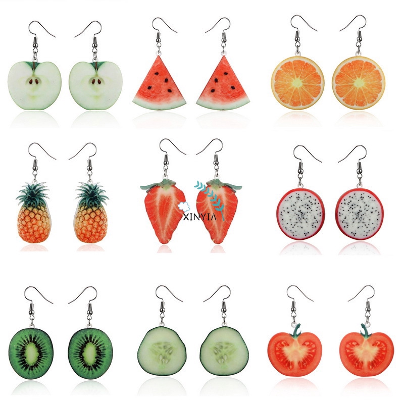 Anting Tusuk Desain Buah Strawberry Bahan Akrilik Untuk Wanita