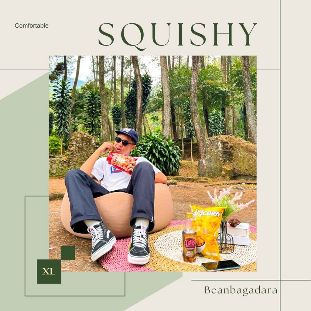 beanbag sofa squishy plus isi size xl