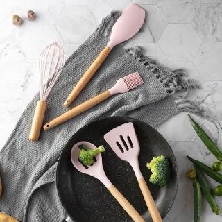 Sendok Spatula dengan Gagang Bahan Kayu untuk Memasak 