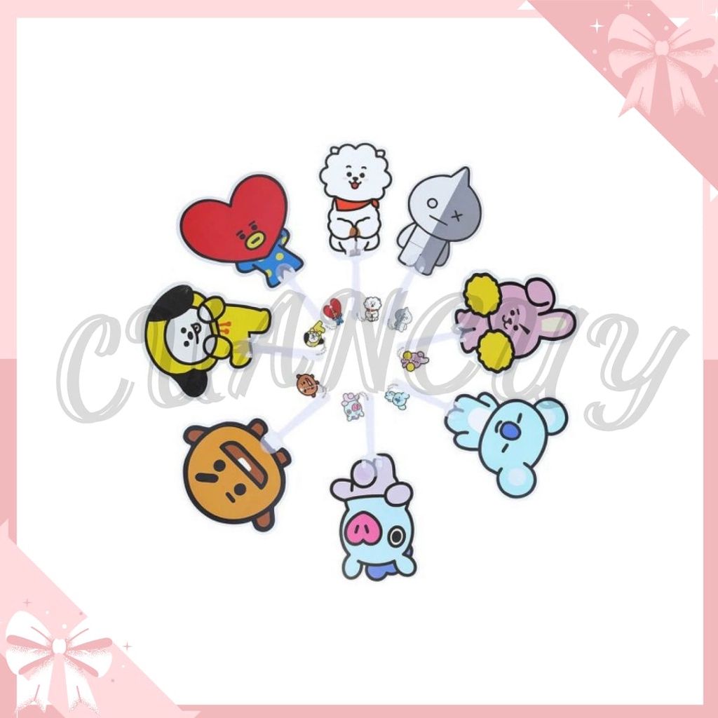 Cuancuy - Kipas Angin Kipas BTS Kipas Angin BT21 Kipas Tangan Manual Genggam Lucu Kipas Tangan Kipas