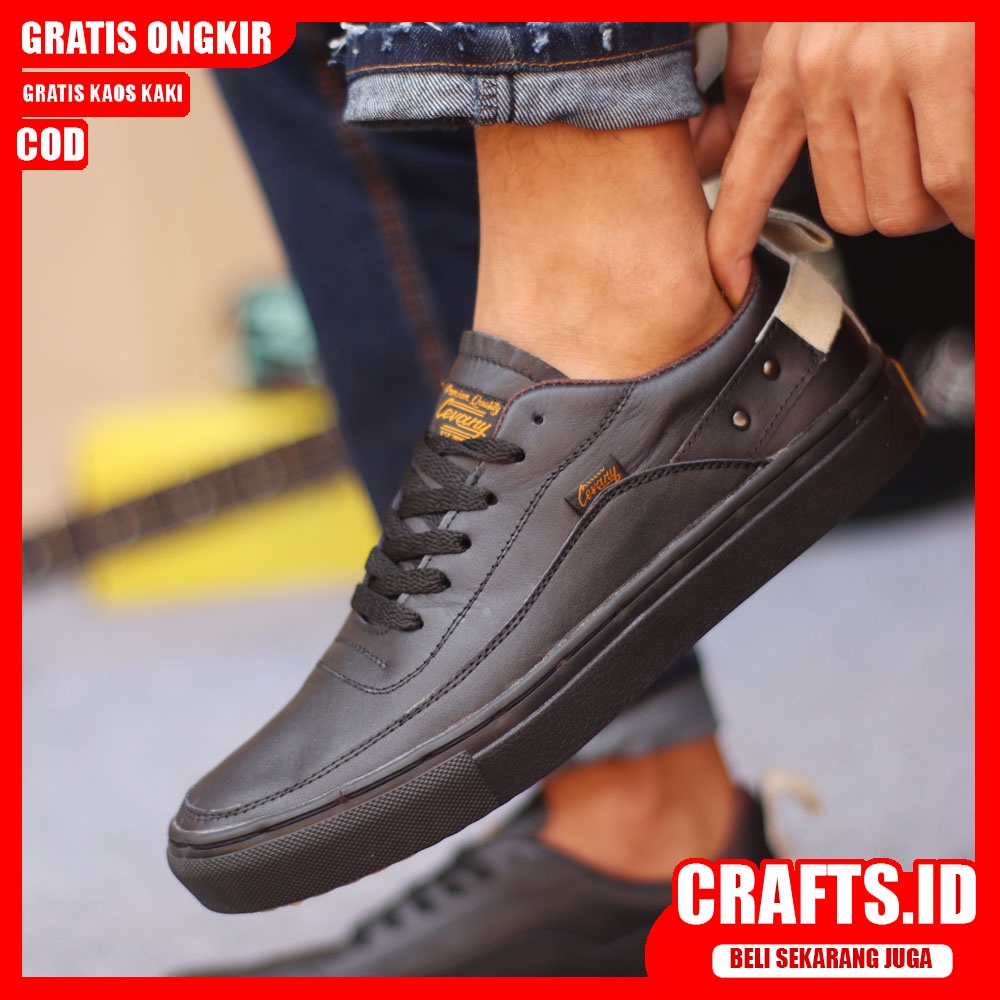 Crafts - Sepatu Formal Casual Hitam Kulit Asli Pria