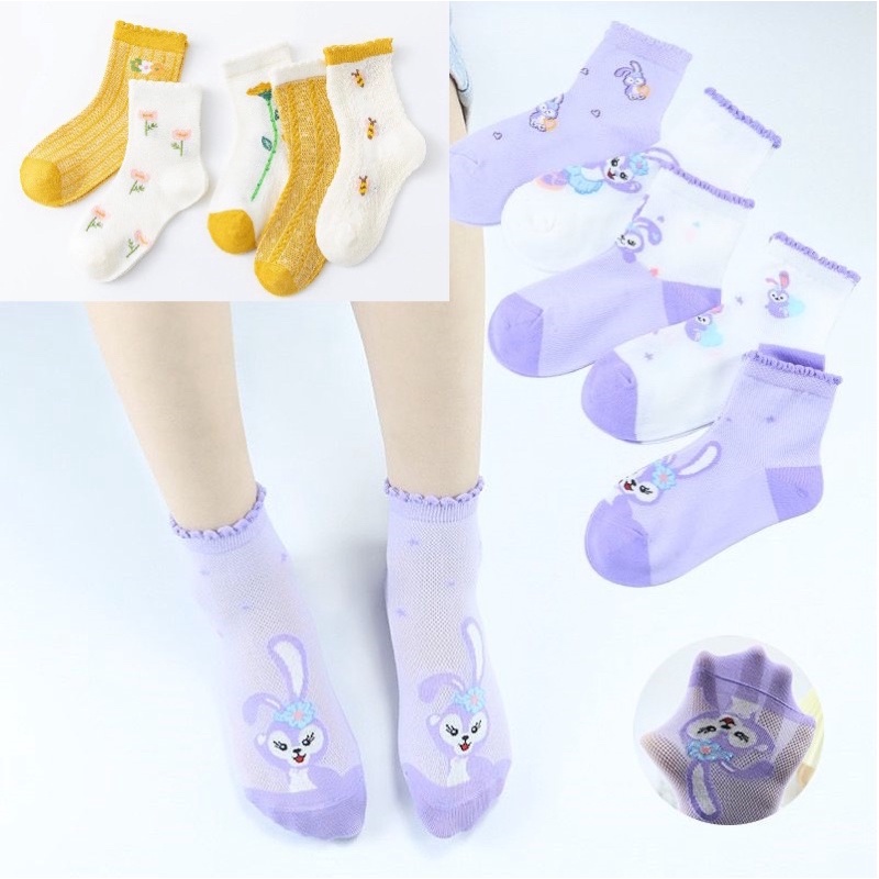 Kaos Kaki Anak Perempuan Tipis Import Model Purple Rabbit