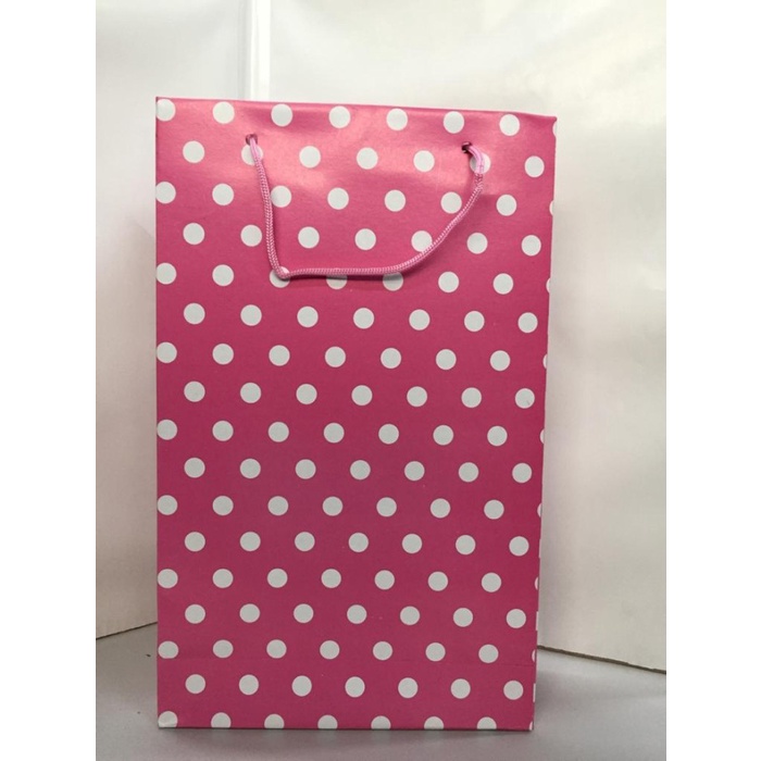 

TERLARIS Paper Bag Motif polkadot /Tas Kertas / Goodie bag / Tas bingkisan - Bulat Pink