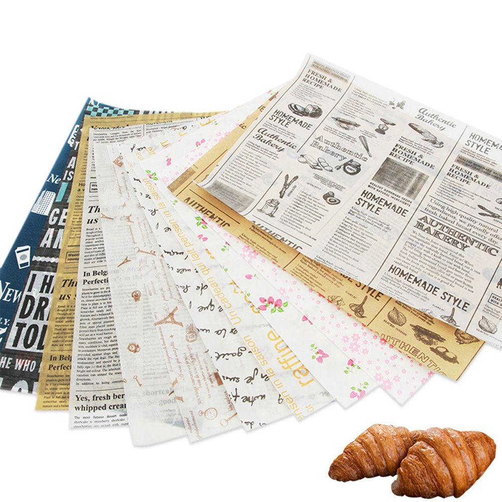 Solighter Wrapping Paper Dekorasi Kue Baking Sandwich Paper Roti Oilpaper Koran Style