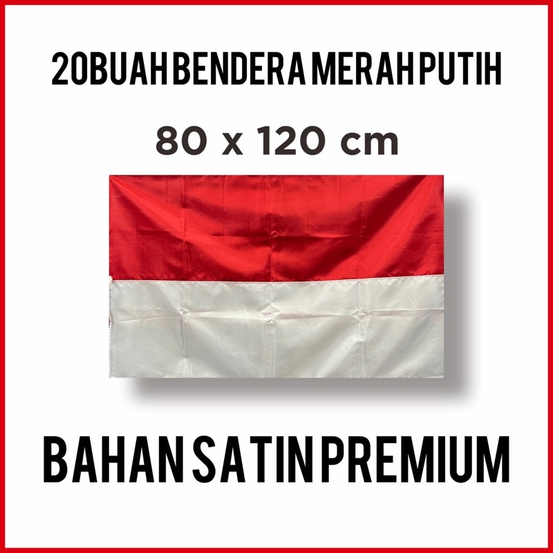 20buah Bendera Rumah 80x120cm - Bendera Merah Putih