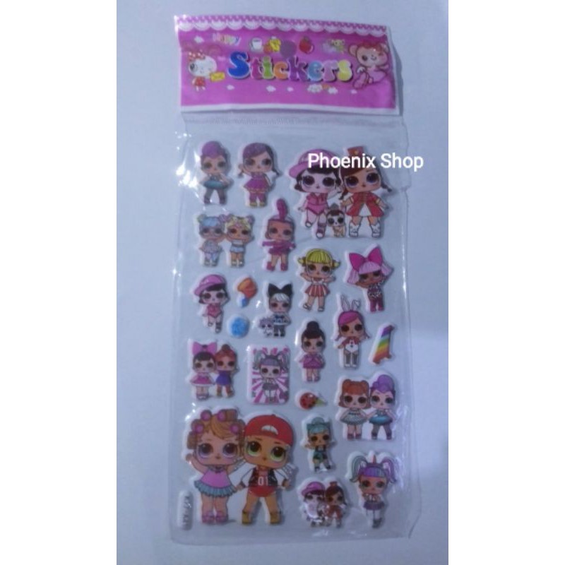 STICKER TEMPEL STICKER ANAK 3D STIKER EDUKASI STIKER TIMBUL KARAKTER LOL