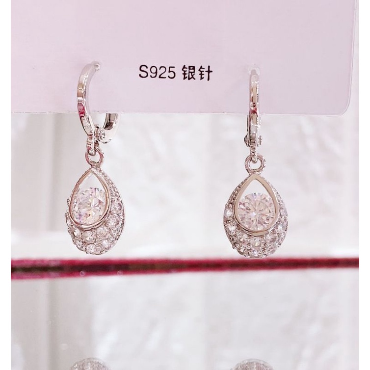 Anting Silver925 Perak Mata kilau Anti Karat anti alergi anting Zircone premium berlian kilap N508