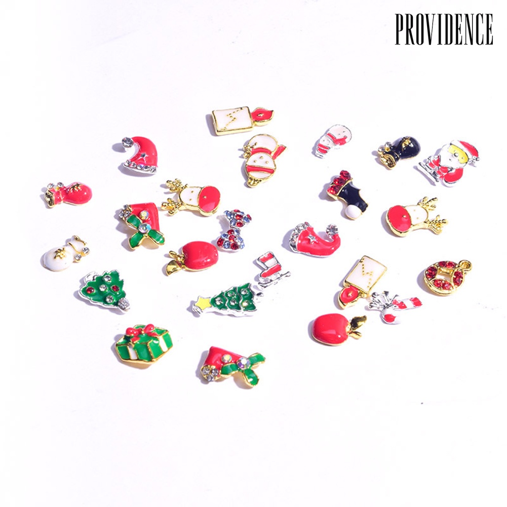 Providence 1 Box of Christmas Series Snowflake Bell Alloy Nail Stickers Manicure Decoration