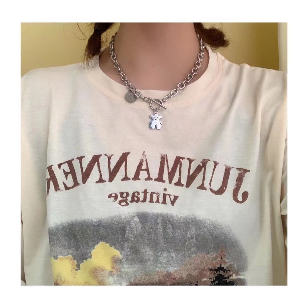 Kalung hip hop baja titanium kalung panjang 2021 Baru rantai sweater wanita all-match twin sweater a