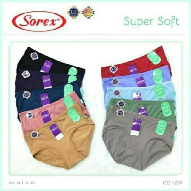 Celana Dalam Wanita Sorex 1239 Size M L XL XXL Premium CD Cewek CD SUPER SOFT 1239 SOREX M-XXL RECOMENDED Sempak Dalaman Perempuan Underwear Wanita