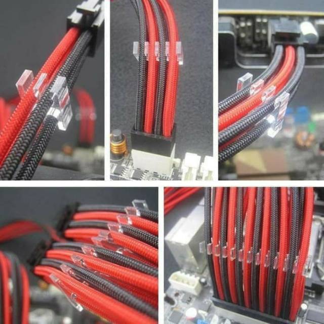 12 Pin Hitam Sisir Kabel Cable Comb Sleeved