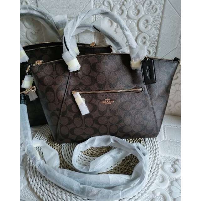 Coach praire satchel signature black brown