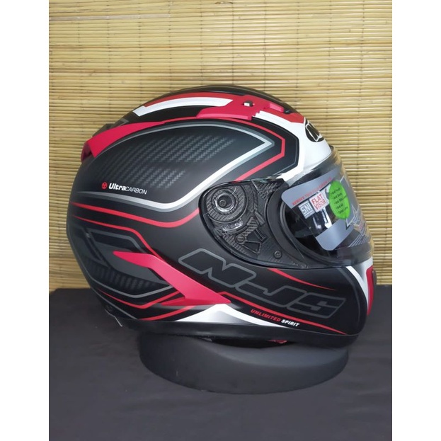 helm njs shadow ultra carbon. black doff red