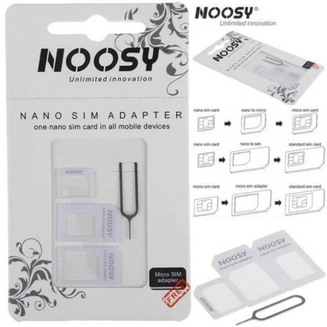 PEMBUKA SLOT KARTU SIM CARD HP NOOSY SIM CARD ADAPTER NANO/MICRO MINI SIM/ INJECTOR 4 IN 1 XIOMI